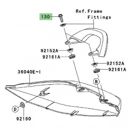 Vis fixation poignée passager Kawasaki Er-6f (2006-2008) | Moto Shop 35