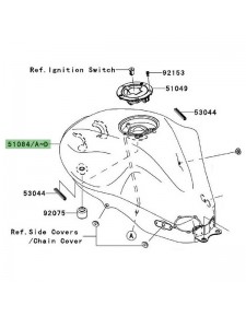 Réservoir à essence d'origine peint Kawasaki Er-6f (2006-2008) | Moto Shop 35