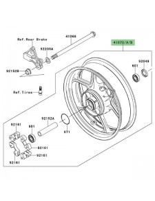 Jante arrière Kawasaki Er-6f (2006-2008) | Moto Shop 35