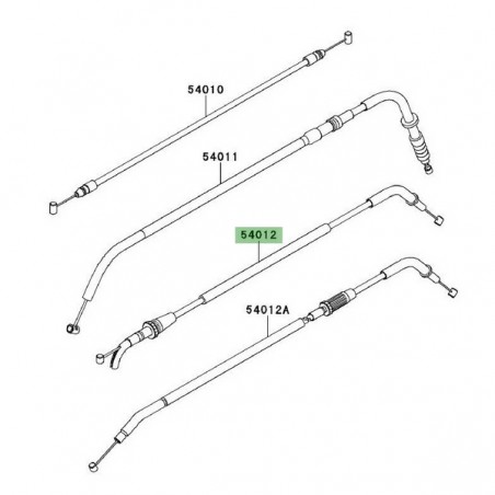Câble d'ouverture des gaz Kawasaki Er-6f (2009-2016) | Réf. 540120240