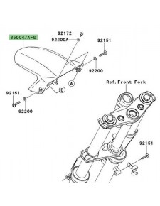 Partie avant garde-boue avant Kawasaki Er-6f (2009-2011) | Moto Shop 35