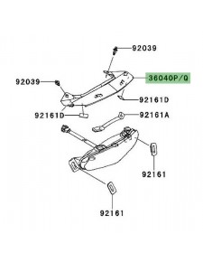 "Centre" coque arrière Kawasaki Er-6f (2009-2011)