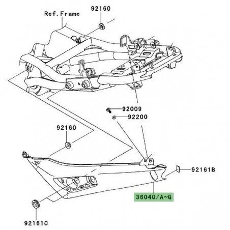 Coque arrière gauche peinte Kawasaki Er-6n (2009-2011) | Moto Shop 35
