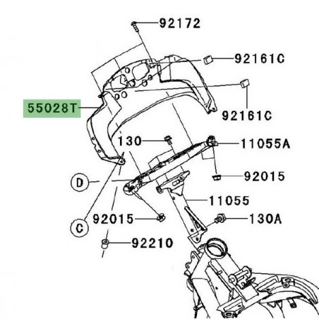 Entourage de compteur Kawasaki Er-6f (2009-2011) | Réf. 550280246