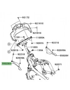 Intérieur de carénage gauche Kawasaki Er-6f (2009-2011) | Réf. 550280247