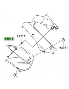 Plastique gauche flanc de carénage Kawasaki Er-6f (2009-2011) | Réf. 550280236