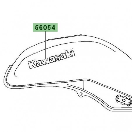 Autocollant "Kawasaki" réservoir à essence Kawasaki Er-6f (2009-2011) | Moto Shop 35