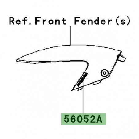Autocollant "ABS" garde-boue avant Kawasaki Er-6f ABS (2009-2011) | Moto Shop 35