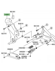 Cache pivot gauche Kawasaki Er-6f (2009-2011) | Réf. 140911584