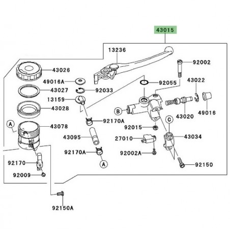Maitre cylindre frein avant Kawasaki Z750 (2007-2012) | Réf. 430150105
