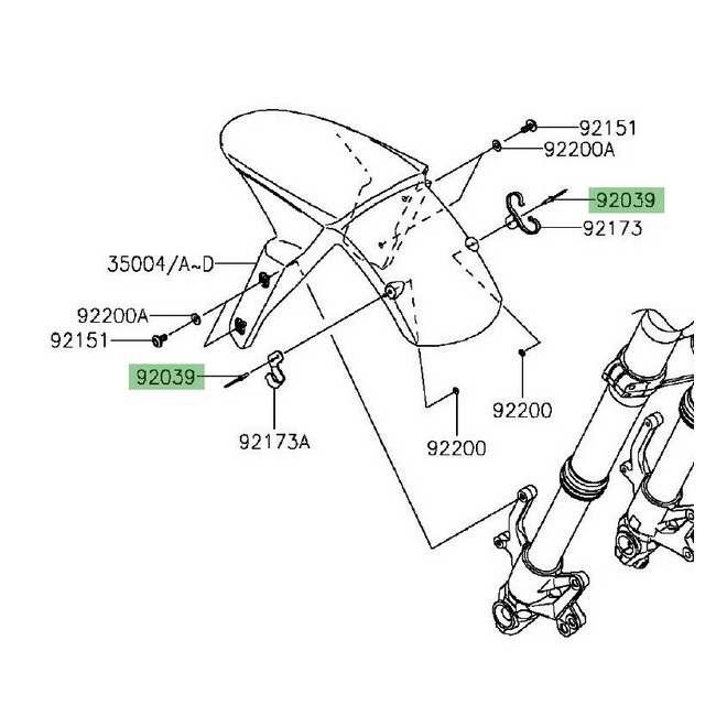 Rivet à tête noire d'origine Kawasaki 920391231 | Moto Shop 35