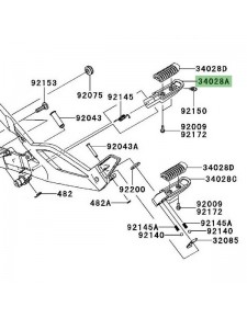 Repose-pieds avant droit Kawasaki Er-6f (2009-2011) | Réf. 340280128