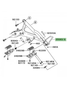 Platine repose-pieds gauche Kawasaki Er-6f (2009-2011) | Moto Shop 35