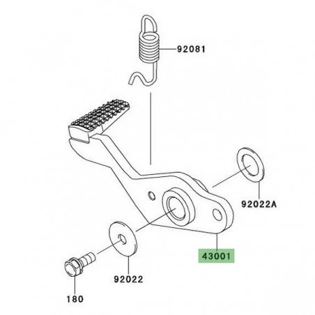 Pédale de frein arrière Kawasaki Er-6f (2009-2011) | Réf. 430010104