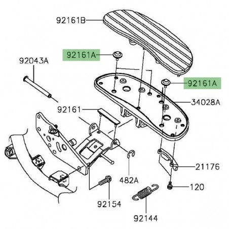 Amortisseur marche-pieds avant Kawasaki VN1700 Voyager (2009-2014) | Réf. 921610766