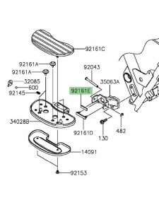 Amortisseur supérieur marche-pieds arrière Kawasaki VN1700 Voyager (2009-2014) | Réf. 921610840