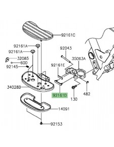 Amortisseur inférieur marche-pieds arrière Kawasaki VN1700 Voyager (2009-2014) | Réf. 921610772