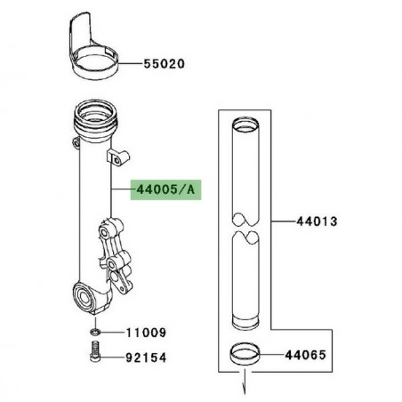 Fourreau de fourche gauche Kawasaki Er-6f (2009-2011) | Moto Shop 35