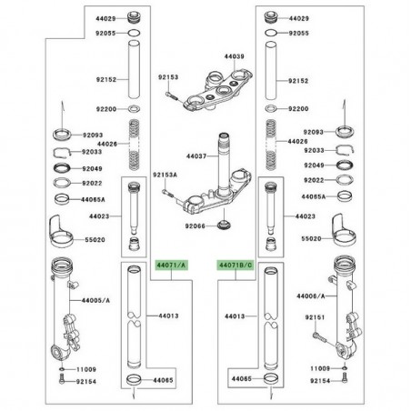 Bras de fourche Kawasaki Er-6f (2009-2011) | Moto Shop 35