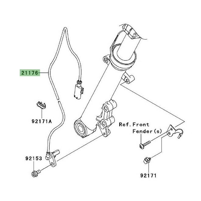 Câble ABS roue avant Kawasaki Er-6f ABS (2009-2011) | Réf. 211760040