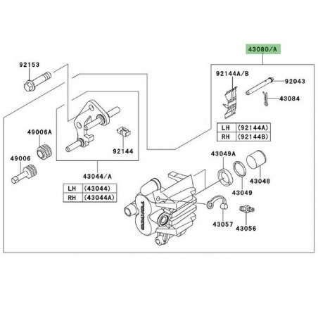 Étrier de frein avant Kawasaki Er-6f (2009-2016) | Moto Shop 35