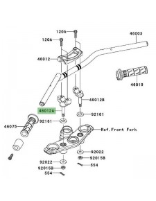 Pontet de guidon gauche Kawasaki Er-6f (2009-2016) | Réf. 460120060