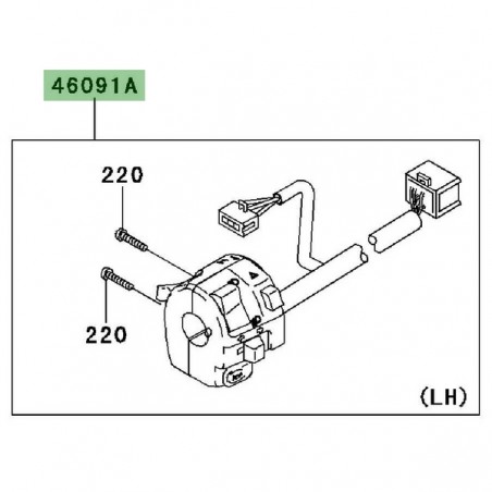 Commodo gauche Kawasaki Er-6f (2009-2011) | Réf. 460910412