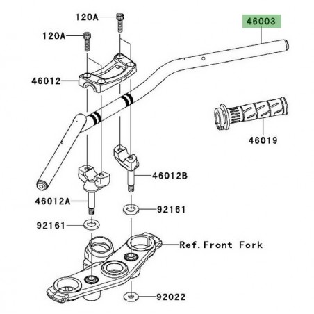 Guidon d'origine Kawasaki Er-6f (2009-2011) | Réf. 46003015226M