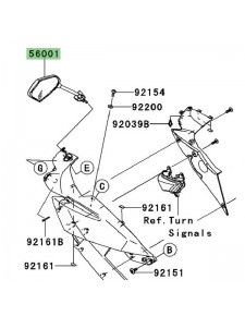 Rétroviseur gauche Kawasaki Er-6f (2009-2011) | Réf. 560010142