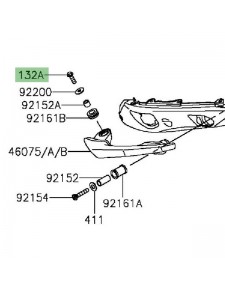 Vis M8x25 fixation poignée passager Kawasaki Er-6n (2012-2016) | Réf. 132BA0825