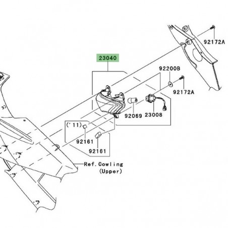 Clignotant avant gauche Kawasaki Er-6f (2009-2011) | Réf. 230400097