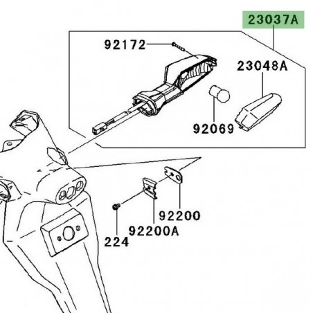 Clignotant arrière droit Kawasaki Er-6f (2009-2011) | Réf. 230370301