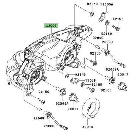 Optique avant Kawasaki Er-6f (2009-2011) | Réf. 230070144