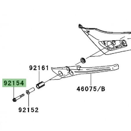 Vis M8x60 pour fixation poignée passager Kawasaki Er-6f (2006-2011) | Réf. 921540259