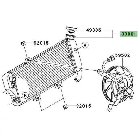 Radiateur d'origine Kawasaki Er-6f (2009-2011) | Réf. 390610216