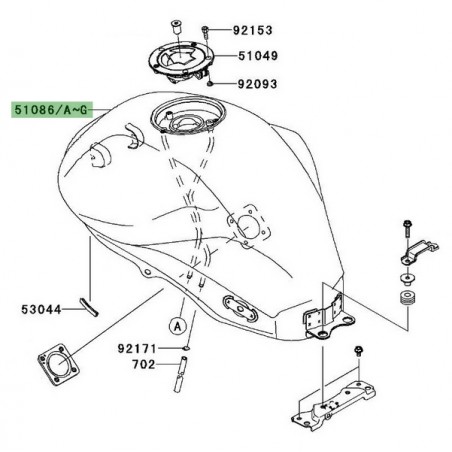 Réservoir à essence peint Kawasaki Er-6f (2009-2011) | Moto Shop 35