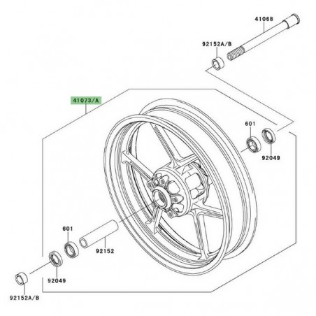 Jante avant d'origine Kawasaki Er-6f (2009-2011) | Moto Shop 35