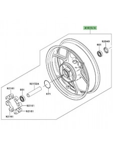 Jante arrière d'origine Kawasaki Er-6f (2009-2011) | Moto Shop 35