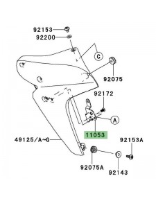 Patte gauche intérieur écope de radiateur Kawasaki Er-6n (2006-2008) | Réf. 110531814