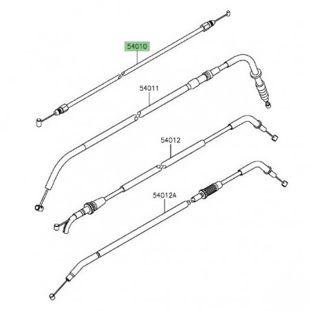 Câble fermeture de selle Kawasaki Er-6f (2012-2016) | Réf. 540100569