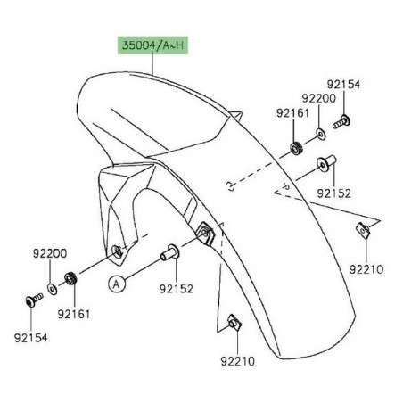 Garde-boue avant peint Kawasaki Er-6f (2012-2016) | Moto Shop 35