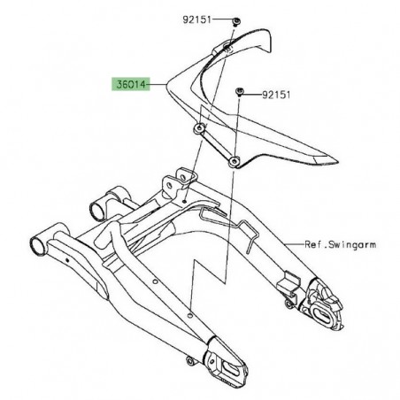 Garde-boue arrière Kawasaki Er-6f (2012-2016) | Réf. 360140552