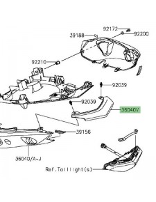 "Centre" coque arrière Kawasaki Er-6f (2012-2016)