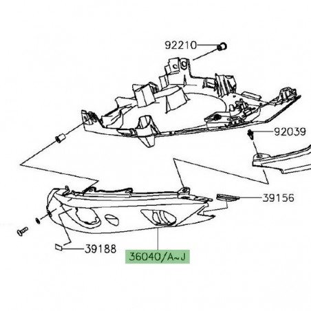 Coque arrière gauche peinte Kawasaki Er-6f (2012-2016) | Moto Shop 35