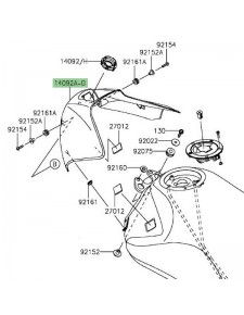 Habillage de réservoir peint Kawasaki Er-6f (2012-2016) | Moto Shop 35