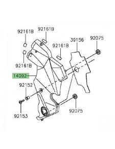 Cache pivot gauche Kawasaki Er-6f (2012-2016) | Réf. 140920738