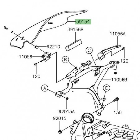 Bulle d'origine Kawasaki Er-6f (2012-2016) | Réf. 391540307