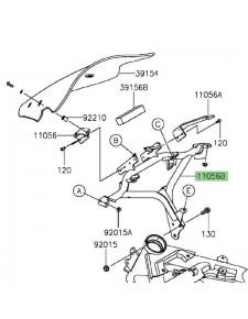 Support de tête de fourche "araignée" Kawasaki Er-6f (2012-2016) | Réf. 110562062