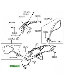 Tête de fourche peinte Kawasaki Er-6f (2012-2016) | Moto Shop 35