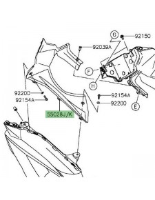 Entourage de compteur gauche Kawasaki Er-6f (2012-2016) | Réf. 5502803686Z